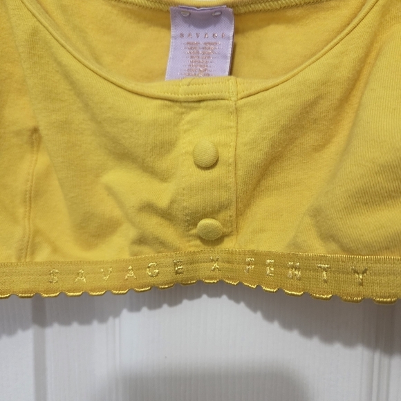 Savage X Fenty Yellow Cotton Wireless Adjustable Straps Unlined Bralette Sz M - Picture 3 of 8